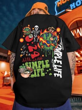 �����X1390�~�������Y  �O���t�B�e�B "Simple Life" T�V���c -  �X�g���[�g�E�F�A �����g�b�v�X�@�w�k��