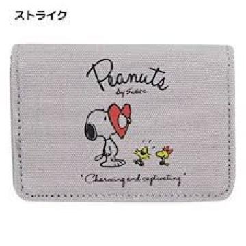 《New》スヌーピー★ポイントカード等をコンパクトに・帆布.カードケース<グレー>
