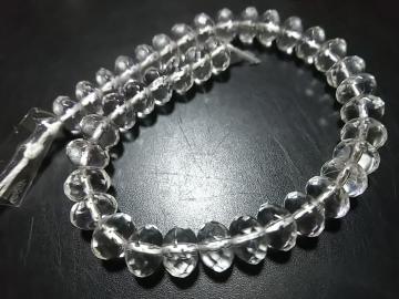 天然石★水晶 8mmロンデルカット 半連