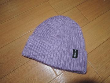 新品 アトモス ATMOS LAB ニットキャップ 紫 ビーニー