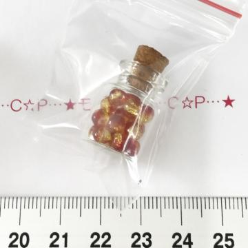 29*クラックガラスビーズ入り ガラスの小瓶 蓋接着なし 30