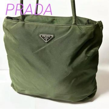 PRADA ショルダーバッグ テスート ナイロン カーキ 22
