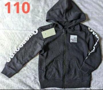 110★裏毛ジップアップパーカー★ブラック★新品★送料無料