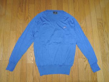 TMT V�� �j�b�g �J�b�g�\�[ M �u���[ V�l�b�N ���� �����S LOGO V-NECK KNIT �e�B�[�G���e�B�[
