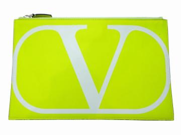 VALENTINO GARAVANI ���@�����e�B�m �K�����@�[�j �N���b�` �o�b�O �P�[�X �C�G���[��USED��