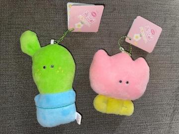 ♯新品♯つぶらな瞳のお花屋    ちゅーりっぷ  &  うちわさぼてん  2個まとめ売り  マスコット キーホルダー