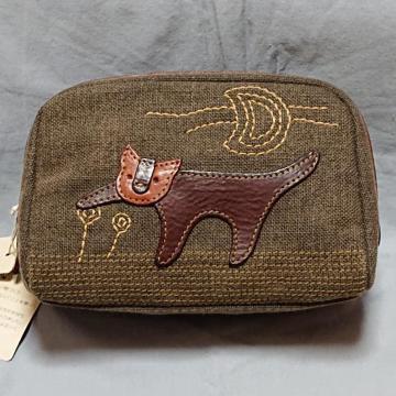 ☆新品未使用☆genten☆ネコポーチ☆ブラウン系☆ゲンテン☆猫☆