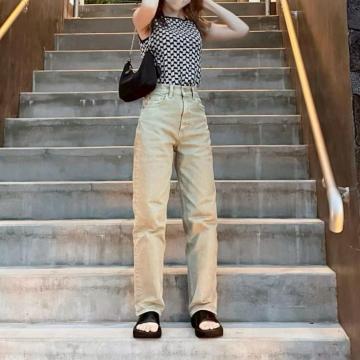 ◆moussy/マウジー◆PLAIN JEANS COLOR STRAIGHT★ベージュ23*秋コーデ♪美品