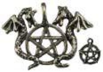 AzureGreen Twin Dragons pentagram