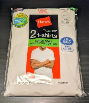 Hanes TAGLESS �Qt�|shirts  �N���[�l�b�N�s�V���c �z���C�g LL 2���g �V�i ���g�p �w�C���Y