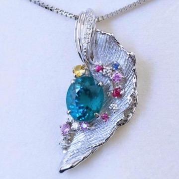 ��ƕ� �F���� �A�p�^�C�g �l�b�N���X Pt900 4.40ct 20.8g