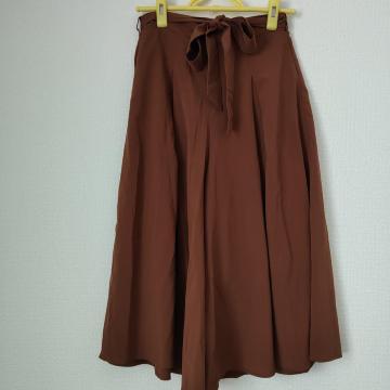ショコラフィネローブ ブラウン ガウチョパンツ リボン付き F