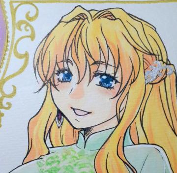 自作イラストB5 マクロスF/シェリル・ノーム アオザイ