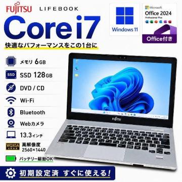 �x�m�� LIFEBOOK Corei7 ������6GB SSD128GB �m�[�g�p�\�R�� Web�J���� DVD Windows11