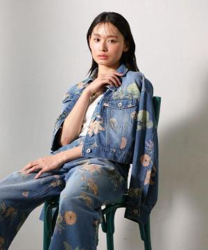 SUGAR SPOON/パンツ★フラワープリントのワイドデニム