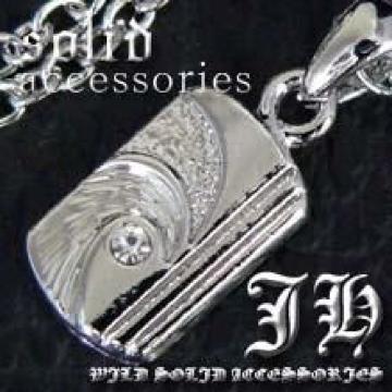 【プラチナ】高級感♪キュービックジルコニアダイヤ1個入 プレートネックレス