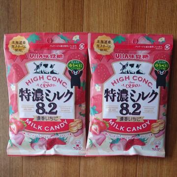 UHA味覚糖 特濃ミルク8.2 濃香いちご 2袋