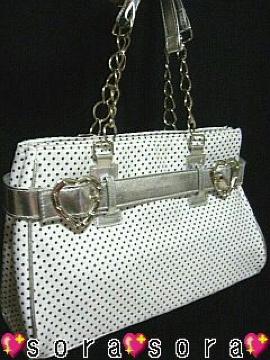 激カワ♪ドットハート バックルラインストーン付♪ショルダーバッグ