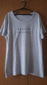 BANANA REPUBLIC バナナリパブリック☆ボーダー×ロゴTシャツ★グレー☆