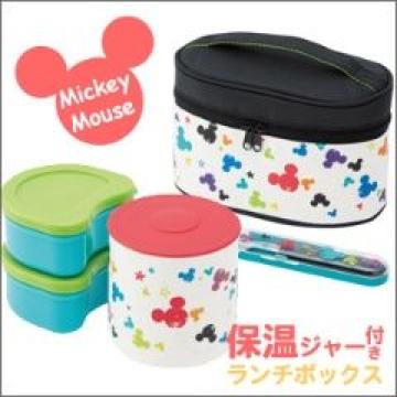 《New》ミッキー★便利なフォーク&バッグ付*保温ジャー付ランチボックス/弁当箱