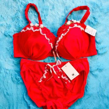 激エロcute。。G95×3L~4L。。透けシフォンブラジャー&ショーツセット。。グラマー大きいサイズ薔薇バラローズ。。レッド赤