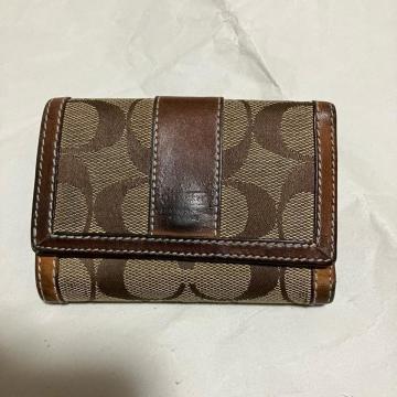 【COACH / コーチ】 シグネチャー / レザー キャンバス 三つ折り財布