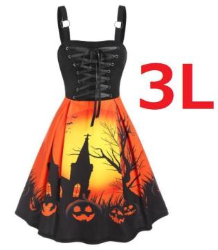 新品 大きいサイズ(LL〜)3L 可愛いハロウィンドレスワンピース