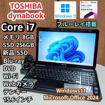 TOSHIBA dynabook Corei7 ������8GB �V�iSSD256GB �u���[���C Web�J���� Windows11