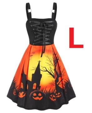 新品 Lサイズ 可愛いハロウィンドレスワンピース
