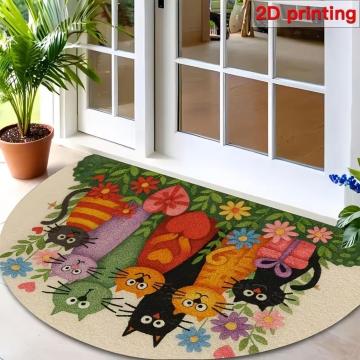 �����X2490�~�����ς��ȔL�Ɖԕ��̃h�A�}�b�g | ���~�`���փ}�b�g�A�����L�ƉԂ̃f�U�C�� -60�����~90����