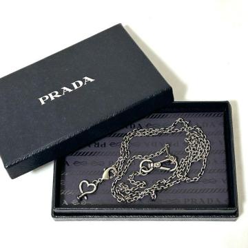 ���i PRADA �v���_ �l�b�N���X �n�[�g �V���o�[ �����O�`�F�[��
