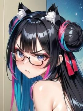 459 AI Girls オリジナル ネコミミ美少女 セクシー アート A4ポスター 高画質、光沢紙 ※3落札毎に+1枚サービス