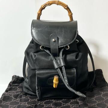 GUCCI �O�b�` �o���u�[ �i�C���� ���U�[ �����b�N �T�b�N �o�b�N�p�b�N �u���b�N ���B���e�[�W