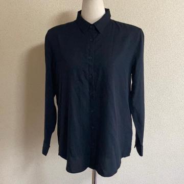 UNIQLO 黒 レーヨン シャツ L