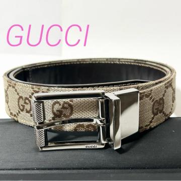GUCCI GG S�T�C�Y 74-79cm �L�����o�X ���U�[ �x���g �V���o�[���� ���f�B�[�X