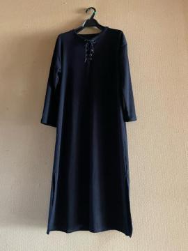 【セレクトショップ購入】ブラック◆ストレッチリブ◆洗練ロングワンピース