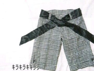 《New》CanCam★サテンリボンベルト付・千鳥格子柄*ハーフパンツ<w61>