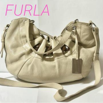 FURLA �t���� 2WAY �o�b�O �y�u���h���U�[ ��� ���|�� ���f�B�[�X �x�[�W��