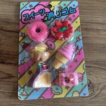 スイーツ☆レトロ。カラフルデザイン。食玩。消しゴムセット