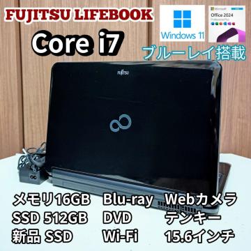 FUJITSU LIFEBOOK Corei7 16GB SSD512GB WebJ Blu-ray Windows11