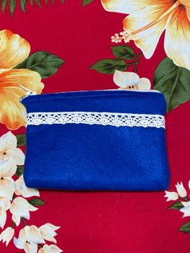 たみふる☆ハンドメイド☆ポーチ☆青フェルト☆