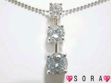 【SILVER 925刻印入】スリーストーンネックレス