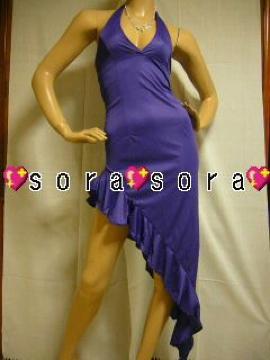 アゲ嬢.小悪魔♪美ライン アシメロングドレス パープル