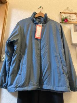 LL新品しまむらスモーキーブルー裏起毛ブルゾン