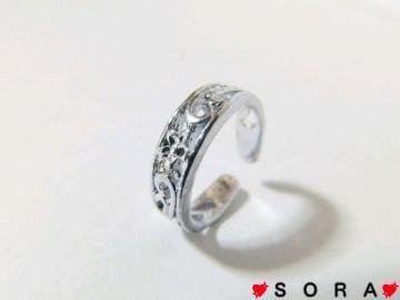 足元オシャレ 重ね付けOK♪フリーサイズ 足指輪 トゥリング ピンキーリングB