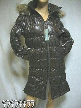 《New》wジッパー★2way*ロング・中綿ダウンコート<ブラウンM>