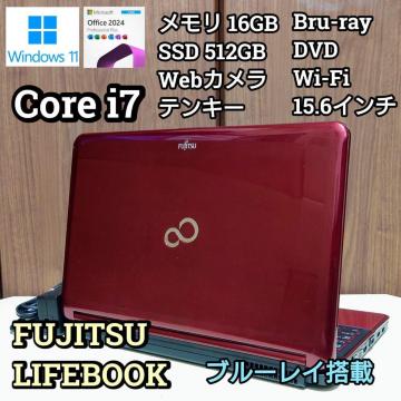 FUJITSU LIFEBOOK Corei7 16GB SSD512GB Bru-ray Windows11 WebJ