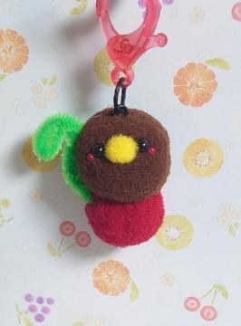 ハンドメイド♪ポンポンカニカンマスコット★コロコロキーウィちゃんとトロピカルフルーツ★アメリカンチェリー