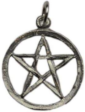 AzureGreen 䊐y_gUnadorned Pentagrams Pewter Pentacle 3/4"