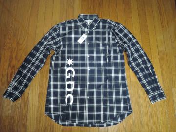 新品 GDC ジーディーシー チェックシャツ L ロゴ 長袖シャツ LOGO CHECK SHIRT
